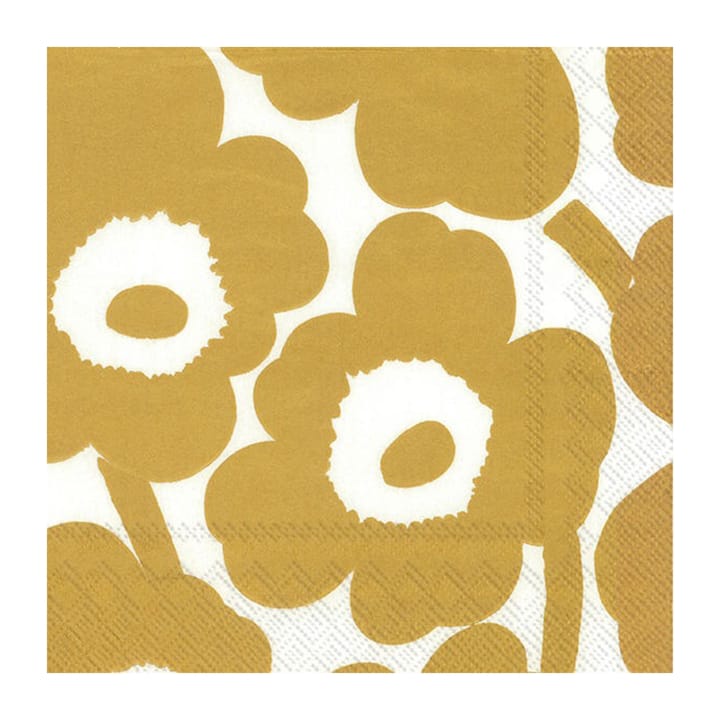 Guardanapo Unikko 40x40 cm, conjunto de 20 - Branco-dourado - Marimekko