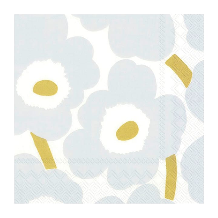 Guardanapo Unikko 40x40 cm, conjunto de 20 - Branco-prateado - Marimekko