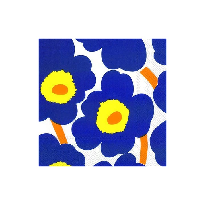 Guardanapos Unikko 33x33 cm, 20 unid. - blue-yellow - Marimekko