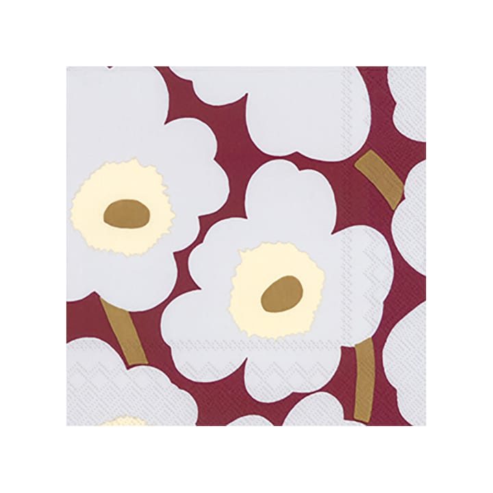 Guardanapos Unikko 33x33 cm, 20 unid. - bordeaux - Marimekko