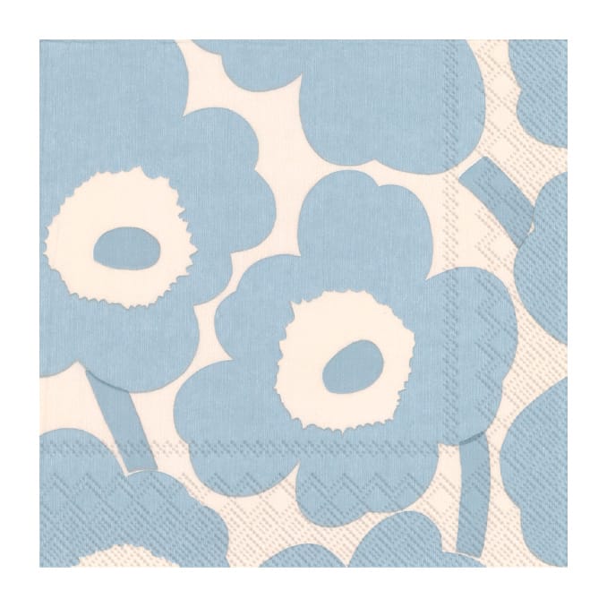 Guardanapos Unikko 33x33 cm, 20 unid. - Cream light blue - Marimekko