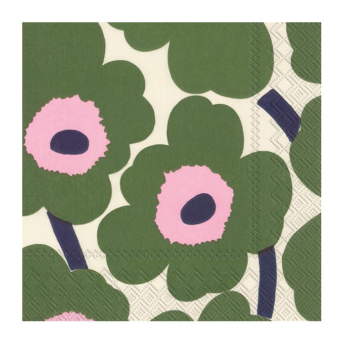 Guardanapos Unikko 33x33 cm, 20 unid. - Dark green - Marimekko