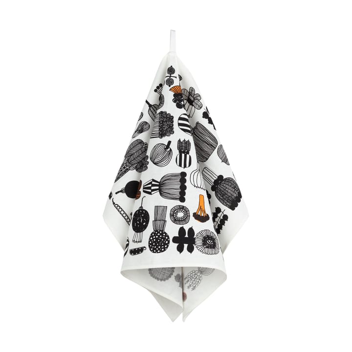 Pano de cozinha Puutarhurin Parhaat 47x70 cm - White-black-orange - Marimekko