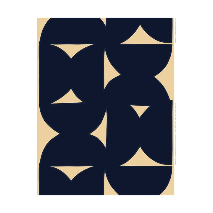 Passarela de tecido de algodão - Sand-dark navy - Marimekko