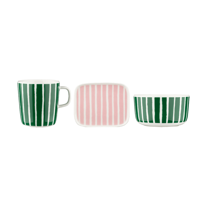 Piccolo Conj. Pequeno-almoço 3 peças - Verde-rosa - Marimekko