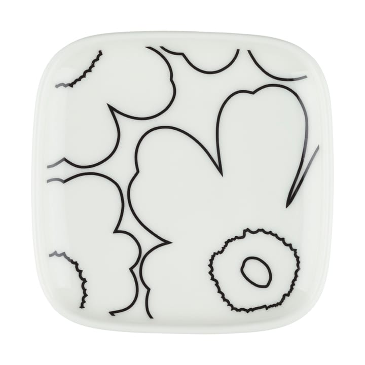 Piirto Unikko prato 10x10 cm - White-black - Marimekko