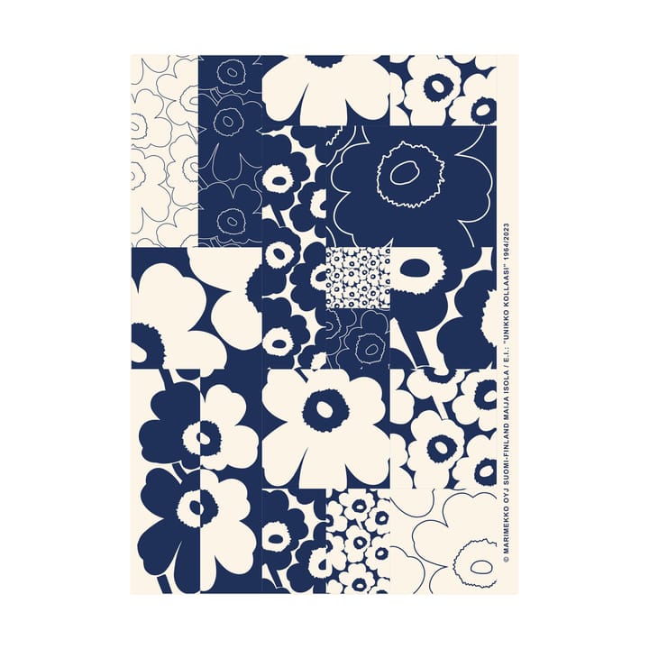 Pôster Unikko Kollaasi 50x70 cm - Off-white-dark blue - Marimekko