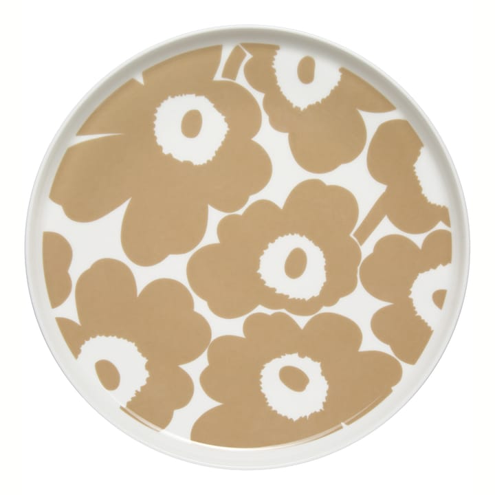 Prato bege-branco Unikko - Ø25 cm - Marimekko