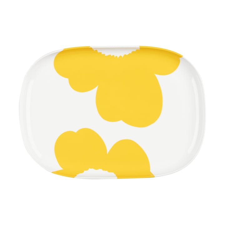 Prato de servir Iso Unikko 25x36 cm - White-spring yellow - Marimekko