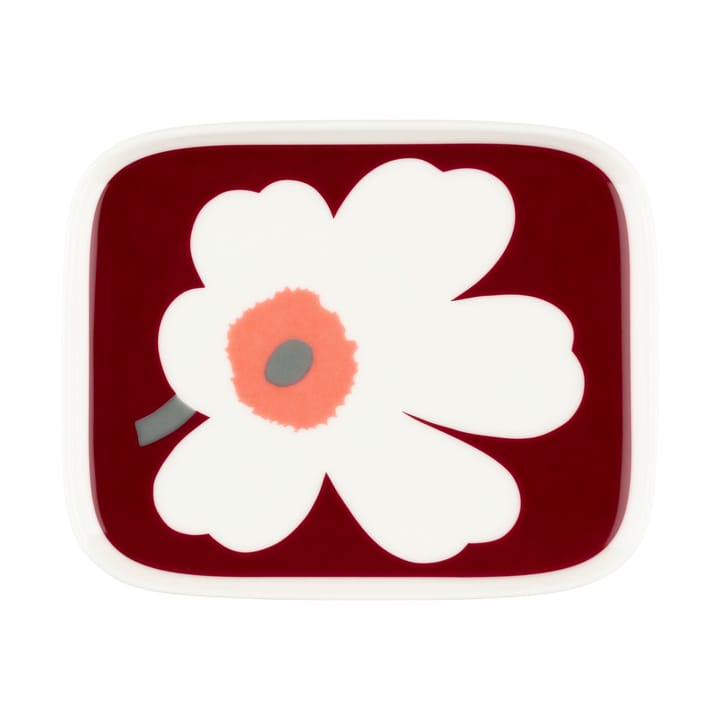 Prato Juhla Unikko 12x15 cm, White-dark cherry-ash grey Marimekko