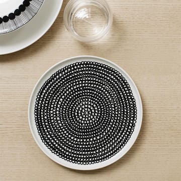 Prato Räsymatto Ø 20 cm - preto-branco, pintas pequenas - Marimekko