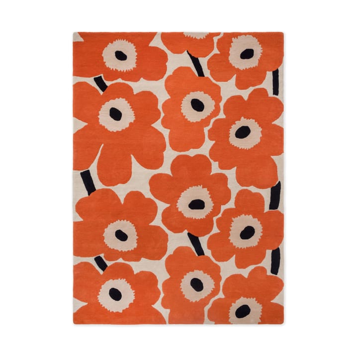 Tapete de lã Unikko - Orange Red, 140x200 cm - Marimekko