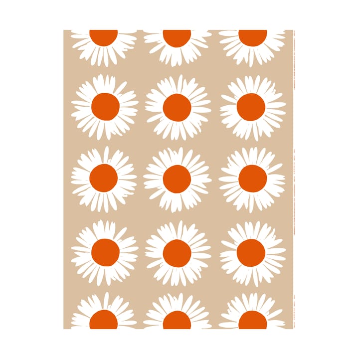 Tecido Auringonkukka para exteriores, Beige-Off white-tomato red Marimekko