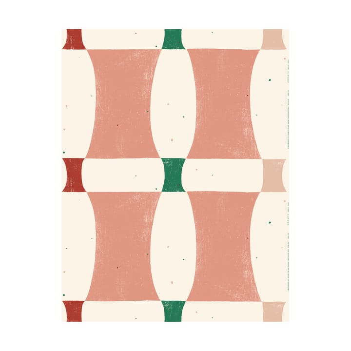 Tecido de algodão Atalaya, Cotton-peach-red Marimekko