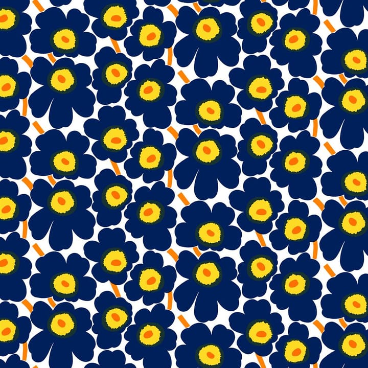 Tecido de algodão Pieni Unikko - Branco-Azul-Amarelo
 - Marimekko