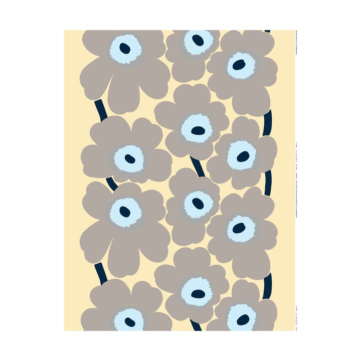 Tecido linho Unikko - Sand-grey-pale blue - Marimekko