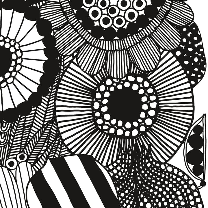 Tecido Siirtolapuutarha, white-black Marimekko