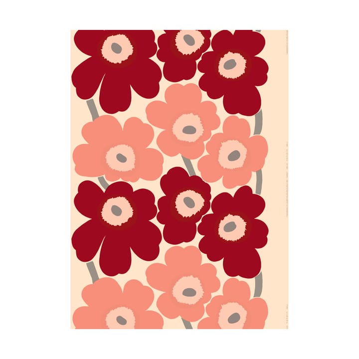 Tecido Unikko - Dark cherry-rosa - Marimekko