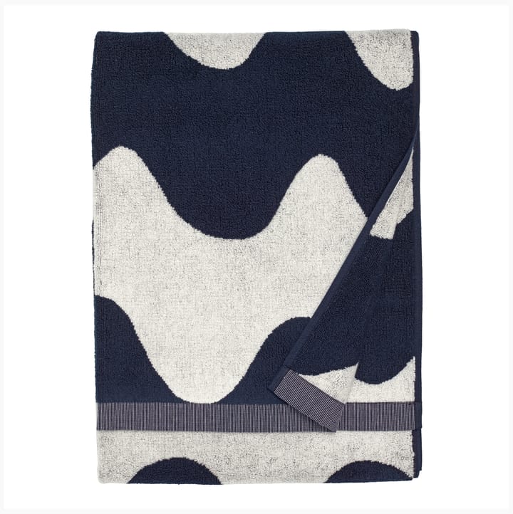 Toalha azul escuro-branco Lokki - 70x140 cm - Marimekko