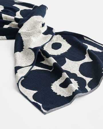 Toalha branco-azul escuro Unikko - 70x150 cm - Marimekko