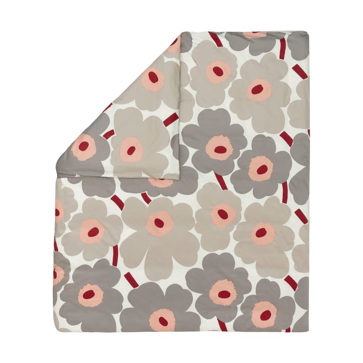 Unikko capa de edredom em cetim 240x220 cm - Off white-warm grey-pink - Marimekko