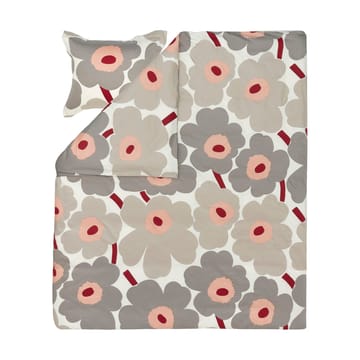 Unikko capa de edredom em cetim 240x220 cm - Off white-warm grey-pink - Marimekko