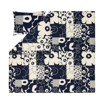 Unikko kollaasi conjunto de capa de edredão 240x220 cm - Off-white-dark blue - Marimekko