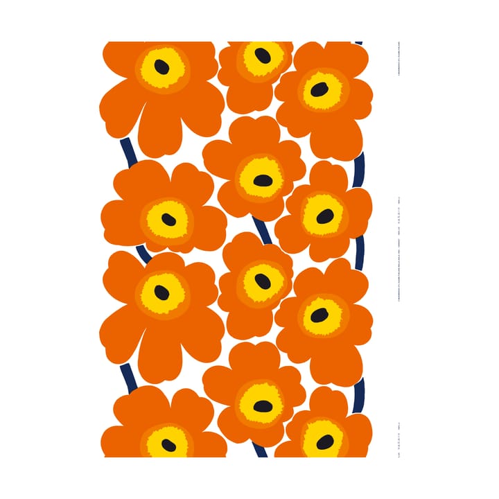 Unikko Tecido algodão pesado - Laranja - Marimekko