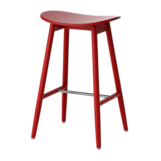 Cadeira Bar Icha 65 cm  - Faia lacada vermelho  - Massproductions