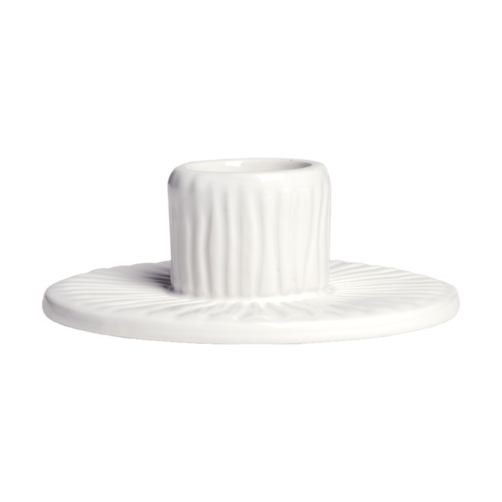 Castiçal listrado Ø8 cm  - Branco  - Mateus