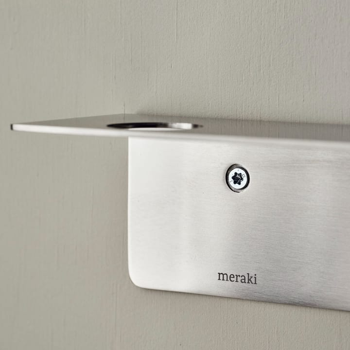 Meraki prateleira com suporte para garrafa e gancho - Aço escovado - Meraki