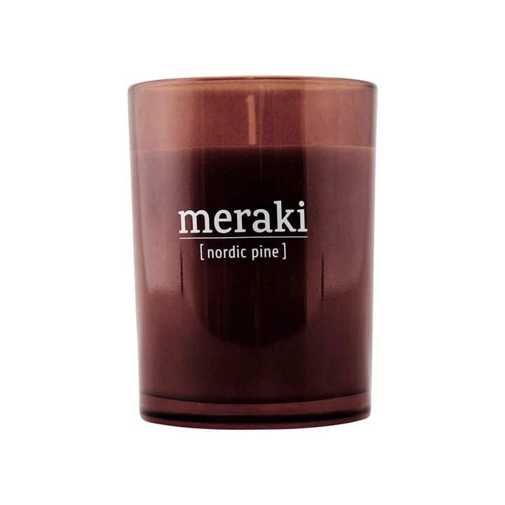 Vela perfumada, vidro castanho Meraki 35 horas - nordic pine - Meraki