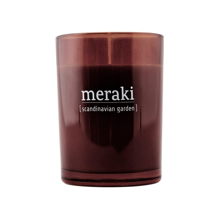 Vela perfumada, vidro castanho Meraki 35 horas - scandinavian garden - Meraki