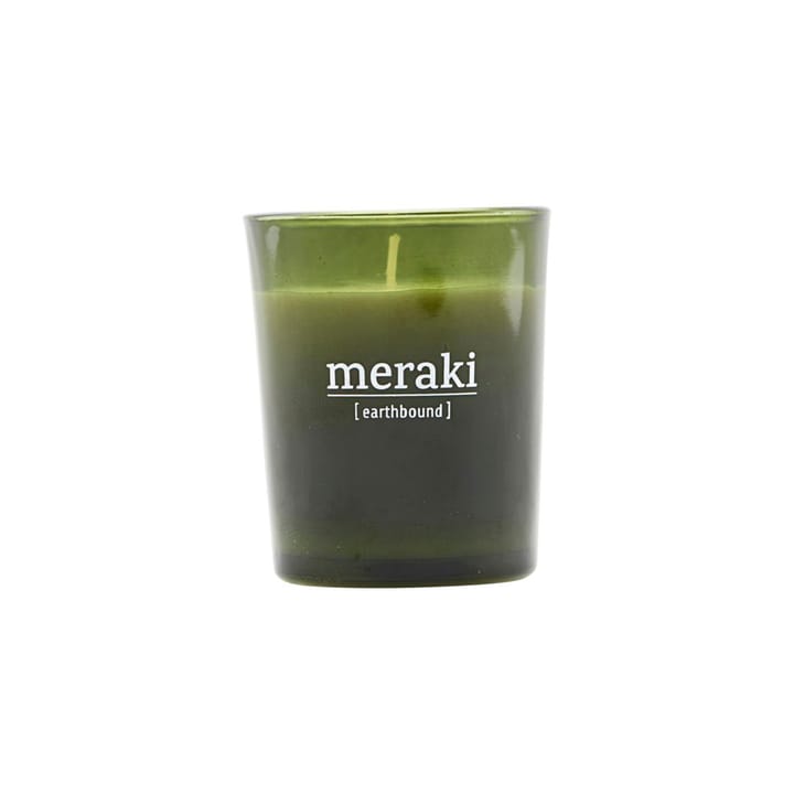 Vela perfumada, vidro verde Meraki 12 horas - earthbound - Meraki