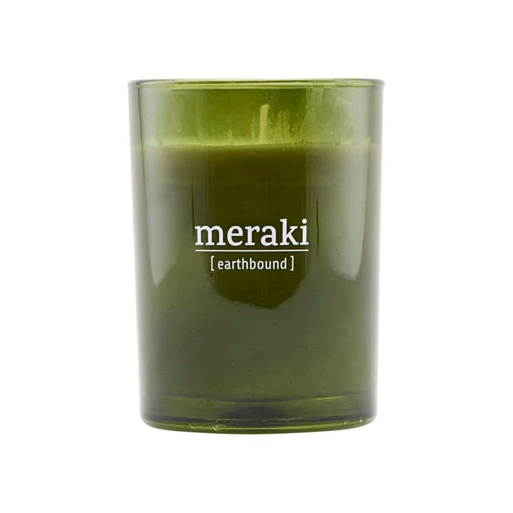 Vela perfumada, vidro verde Meraki 35 horas - earthbound - Meraki