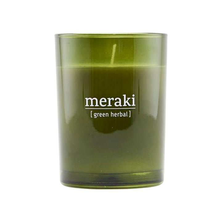 Vela perfumada, vidro verde Meraki 35 horas - green herbal - Meraki