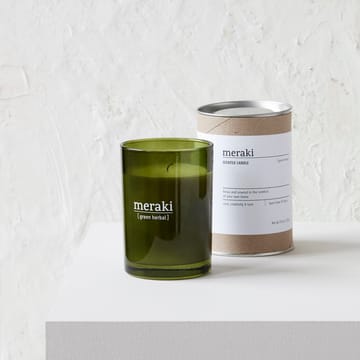 Vela perfumada, vidro verde Meraki 35 horas - green herbal - Meraki