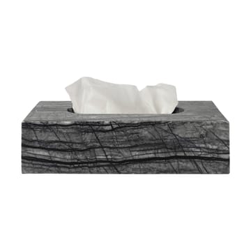 Caixa de lenço de mármore 14x25,5 cm  - preto-cinzento - Mette Ditmer