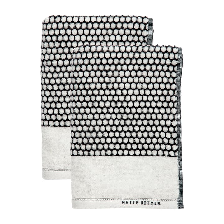 Grid toalha de mão 38x60 cm - 2 un. - Preto-off white - Mette Ditmer