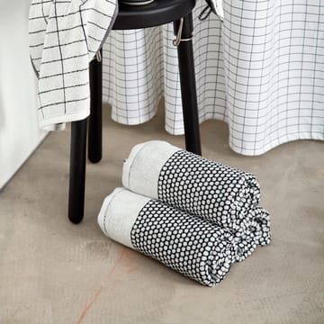 Toalha de banho Grid 70x140 cm - preto-off white - Mette Ditmer