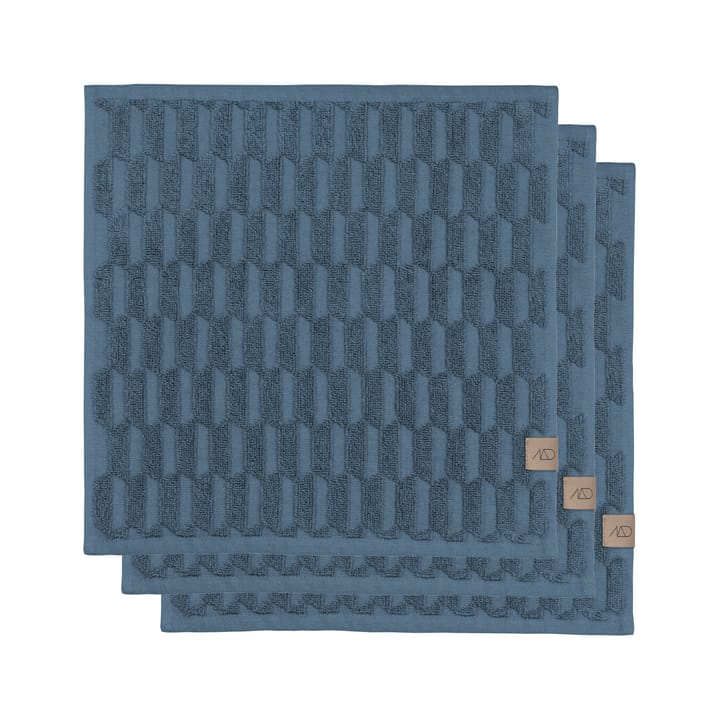 Toalha Geo 30x30 cm 3 un. - Slate blue - Mette Ditmer