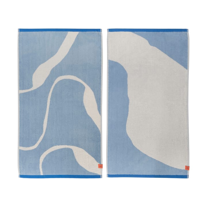 Toalha visitas Nova Arte 40x55 cm 2-unidades  - Azul claro-offwhite  - Mette Ditmer