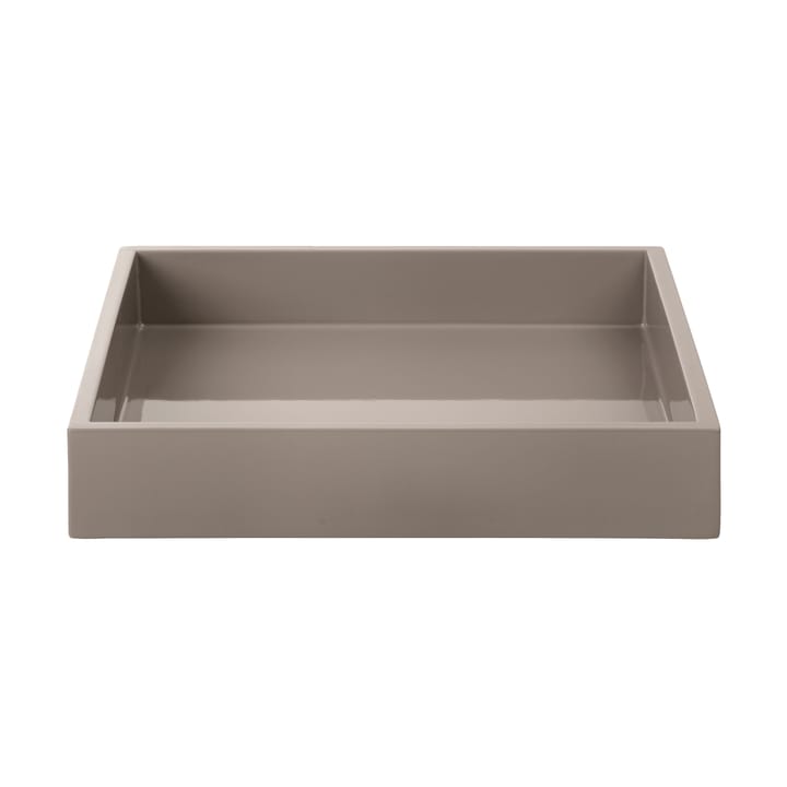 Bandeja de decoração Lux lacada 19x19x3,5 cm - Warm grey - Mojoo