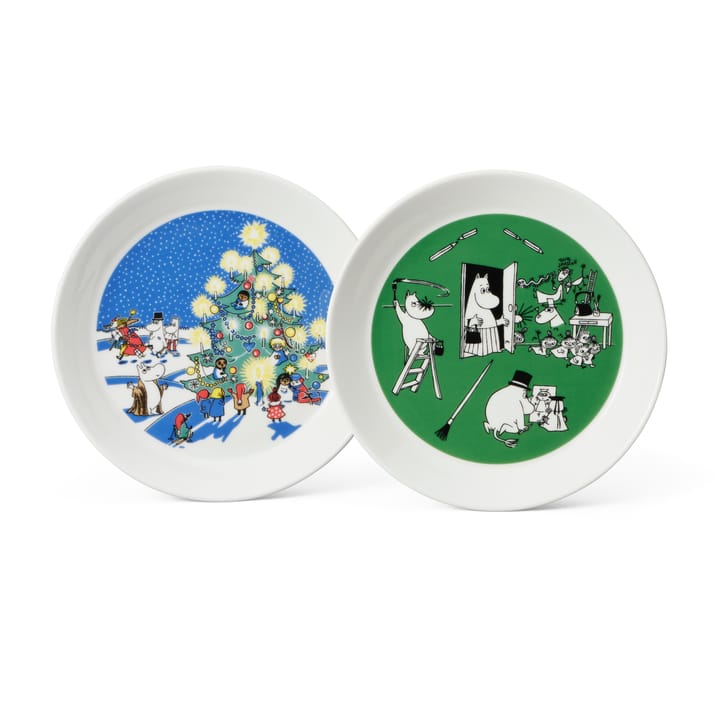 Prato Drawing & Christmas Moomin, 2 un. - Ø19 cm - Moomin Arabia