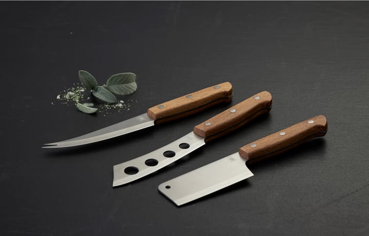 Conjunto de facas de queijo de 3 peças Foresta - Carvalho-aço inoxidável - Morsø
