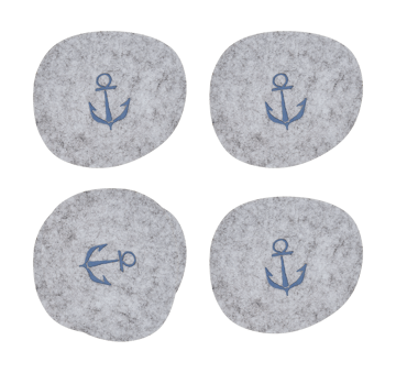 Base para copos Moomin 9,5x11 cm 4 peças - Sailors - Muurla