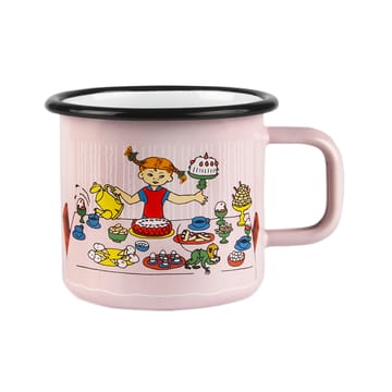 Caneca de esmalte Aniversário de Pippi 3,7 dl - Rosa - Muurla