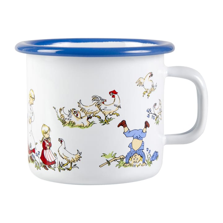 Caneca de esmalte Família Emil 2,5 dl, Branco Muurla