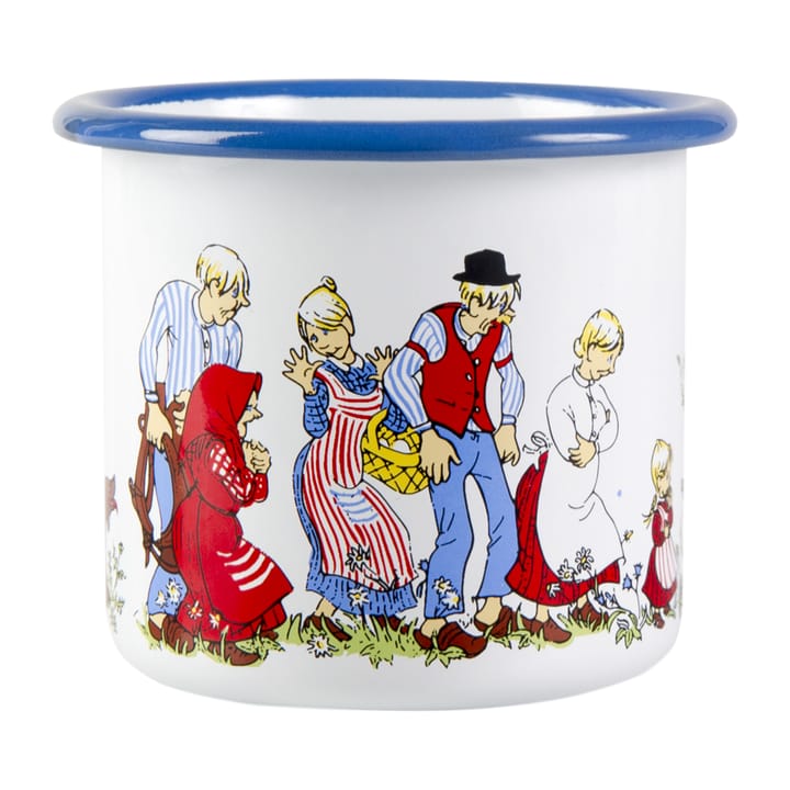 Caneca de esmalte Família Emil 2,5 dl, Branco Muurla