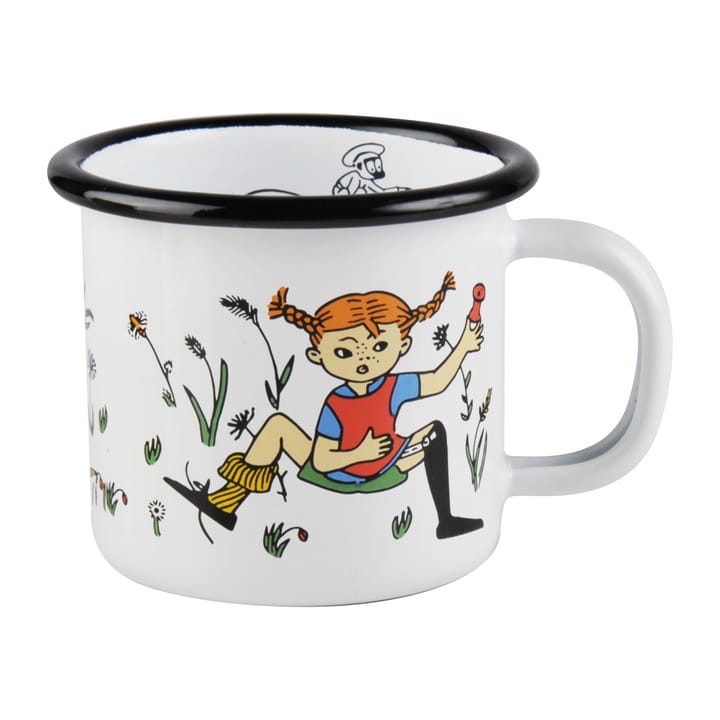 Caneca de esmalte Pippi & Herr Nilsson 1,5 dl - Branco - Muurla